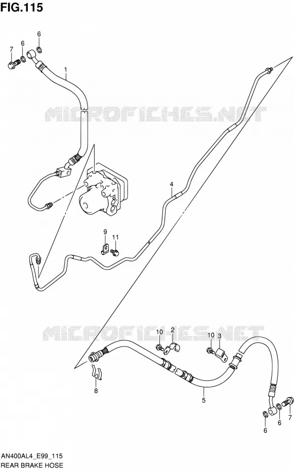 ACHTER REMSLANG (AN400AL4_E99) Suzuki SCOOTER 400 BURGMAN 2014  AN400ZA L4 (E99)