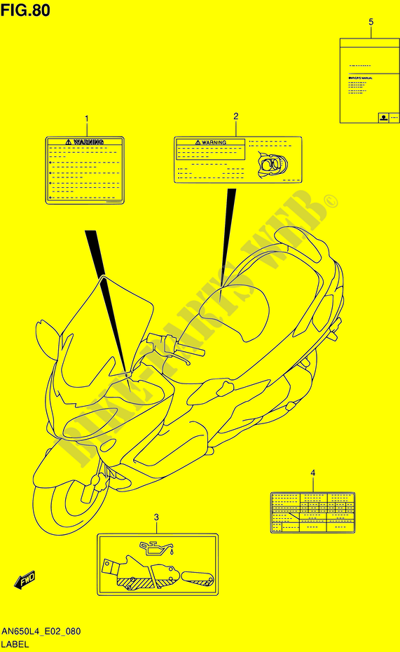 ETIKET (AN650ZL4 E02) voor Suzuki BURGMAN 650 2014