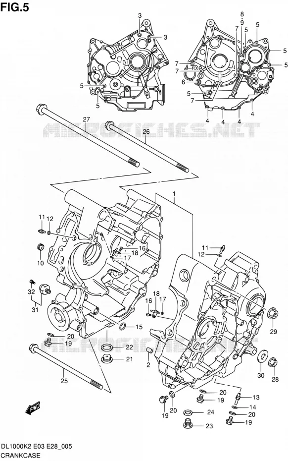 CASING (MODELE K2/K3/K4/K5) Suzuki MOTO 1000 V-STROM 2006  DL1000 K6 (E03,E28,E33)