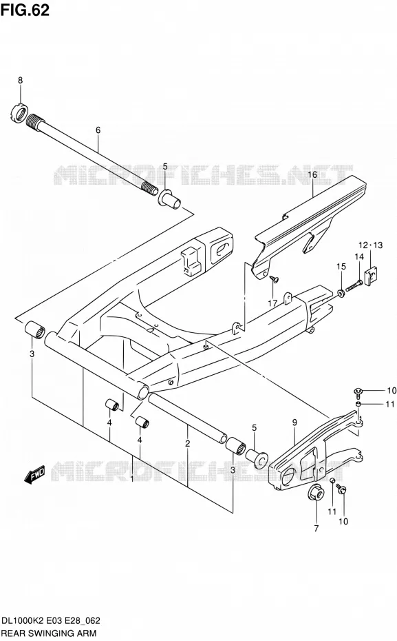 SWINGARM Suzuki MOTO 1000 V-STROM 2006  DL1000 K6 (E03,E28,E33)