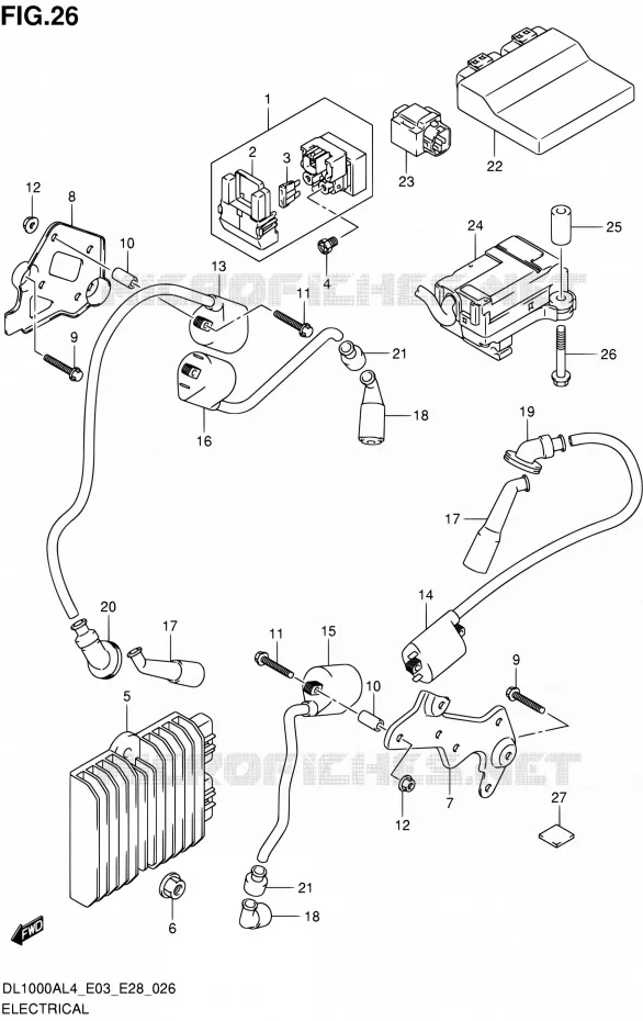 ELEKTRISCH (DL1000AL4 E03) Suzuki MOTO 1000 V-STROM 2014  DL1000A L4 (E03,E28,E33)