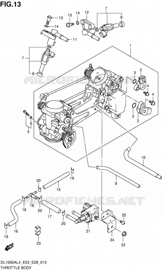 GASKLEPHUIS (DL1000AL4 E33) Suzuki MOTO 1000 V-STROM 2014  DL1000A L4 (E03,E28,E33)