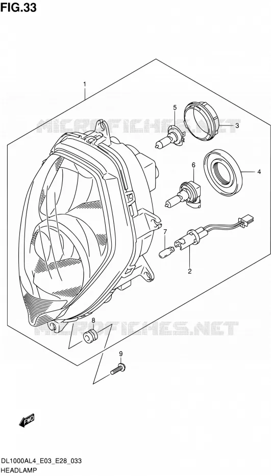 KOPLAMP Suzuki MOTO 1000 V-STROM 2014  DL1000A L4 (E03,E28,E33)