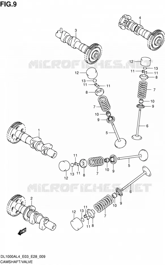 NOKKENAS - VALVES Suzuki MOTO 1000 V-STROM 2014  DL1000A L4 (E03,E28,E33)