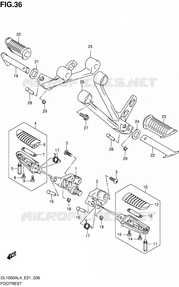 FOOTREST Suzuki MOTO 1000 V-STROM 2014  DL1000A L4 (E21)