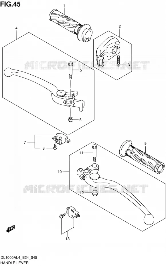 HANDGRIPS - LEVERS Suzuki MOTO 1000 V-STROM 2014  DL1000A L4 (E24)
