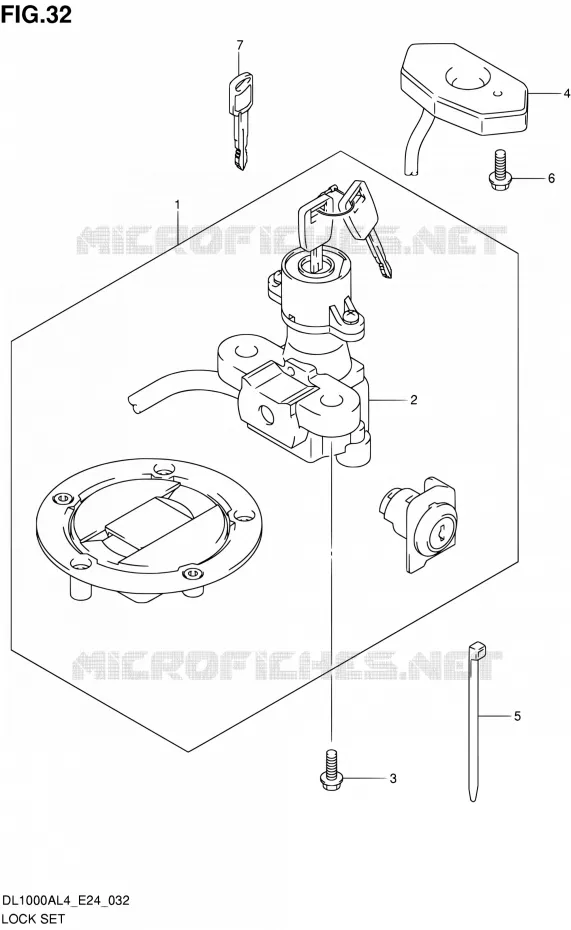 LOCK SET Suzuki MOTO 1000 V-STROM 2014  DL1000A L4 (E24)