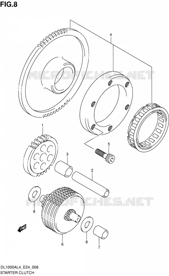 STARTMOTOR CLUTCH Suzuki MOTO 1000 V-STROM 2014  DL1000A L4 (E24)