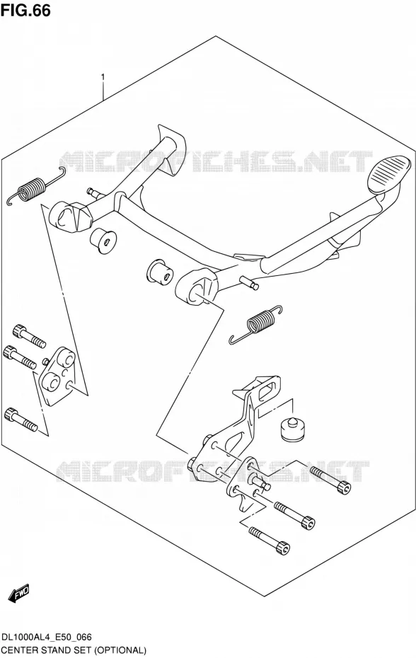 CENTER STAND SET (OPTIONAL) Suzuki MOTO 1000 V-STROM 2014  DL1000A L4 (E50)
