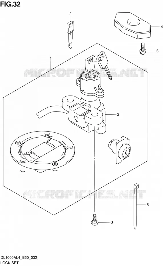 LOCK SET Suzuki MOTO 1000 V-STROM 2014  DL1000A L4 (E50)