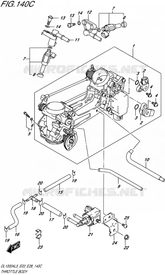 GASKLEPHUIS (DL1000AL5 E33) Suzuki MOTO 1000 V-STROM 2015  DL1000A L5 (E03,E28,E33)