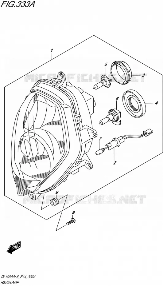 KOPLAMP Suzuki MOTO 1000 V-STROM 2015  DL1000A L5 (E14)