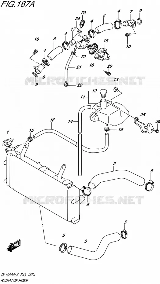 RADIATOR SLANG Suzuki MOTO 1000 V-STROM 2015  DL1000A L5 (E43)