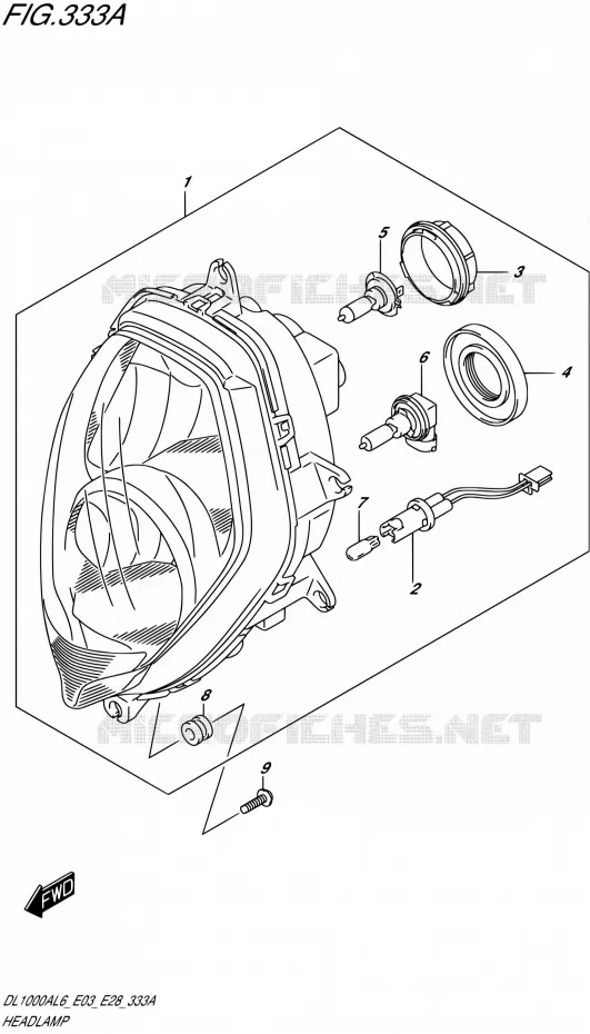 KOPLAMP Suzuki MOTO 1000 V-STROM 2016  DL1000A L6 (E03,E28,E33)