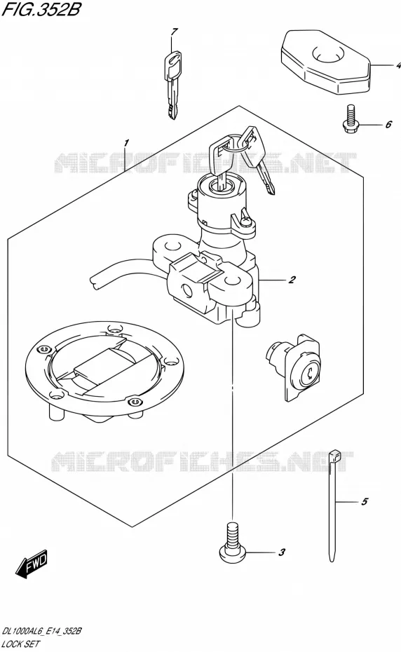 LOCK SET Suzuki MOTO 1000 V-STROM 2016  DL1000A L6 (E14)