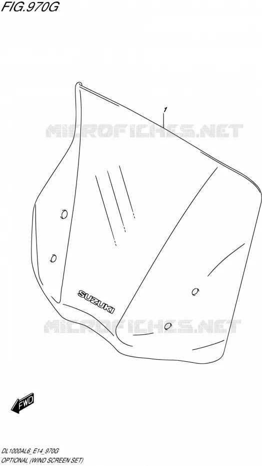 OPTIES (WIND SCREEN SET) Suzuki MOTO 1000 V-STROM 2016  DL1000A L6 (E14)