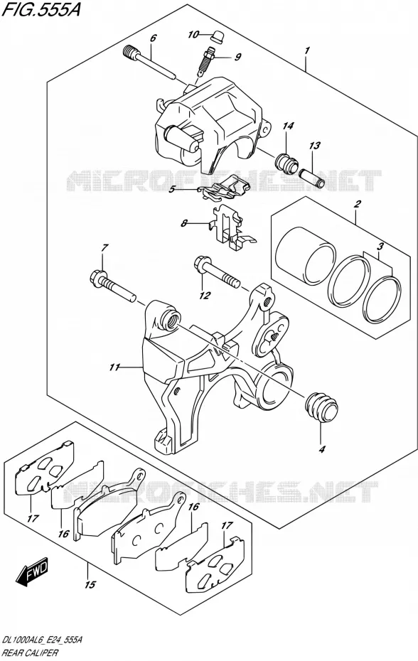 REAR CALIPER Suzuki MOTO 1000 V-STROM 2016  DL1000A L6 (E24)