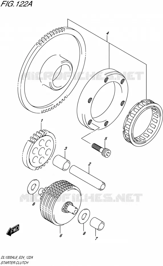 STARTMOTOR CLUTCH Suzuki MOTO 1000 V-STROM 2016  DL1000A L6 (E24)