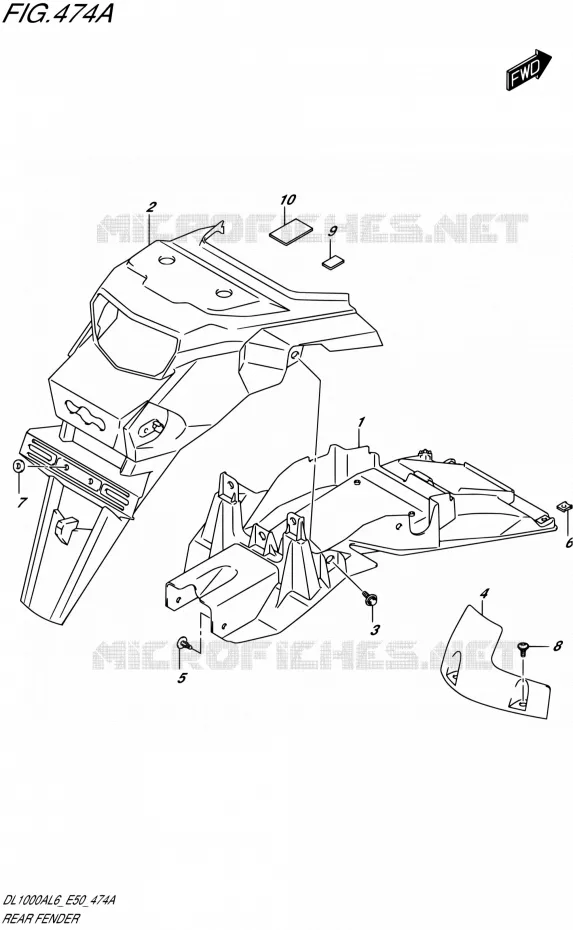 ACHTERSPATBORD Suzuki MOTO 1000 V-STROM 2016  DL1000A L6 (E50)