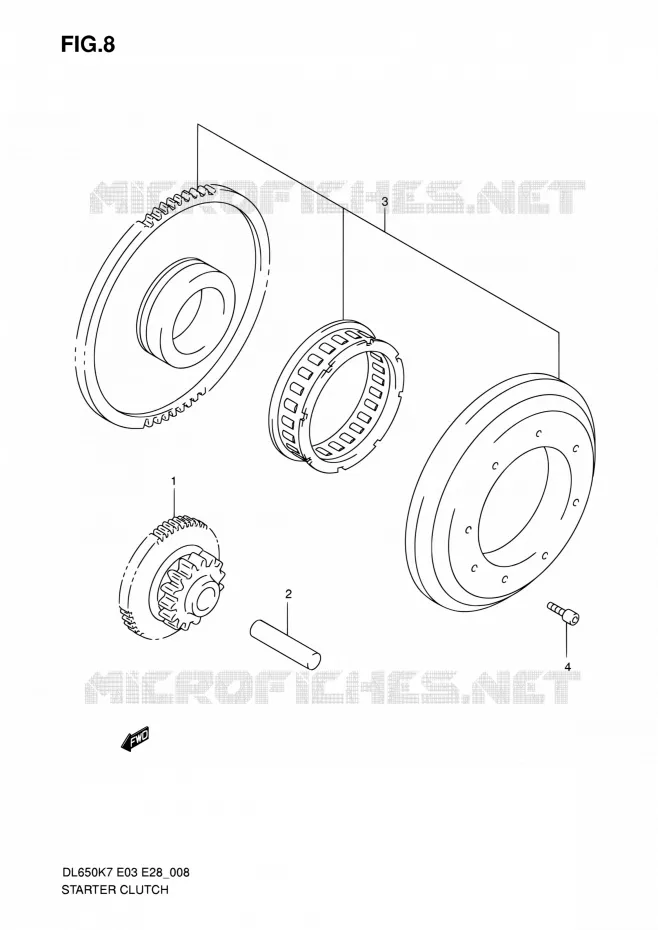 STARTMOTOR CLUTCH Suzuki MOTO 650 V-STROM 2010  DL650A L0 (E03,E28,E33)