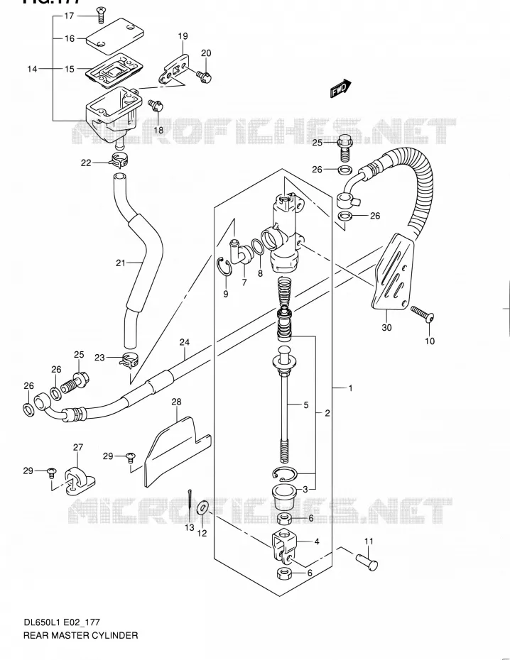 ACHTER HOOFDREMCILINDER (DL650L1 E02) Suzuki MOTO 650 V-STROM 2011  DL650A L1 (E02,E19,E24)