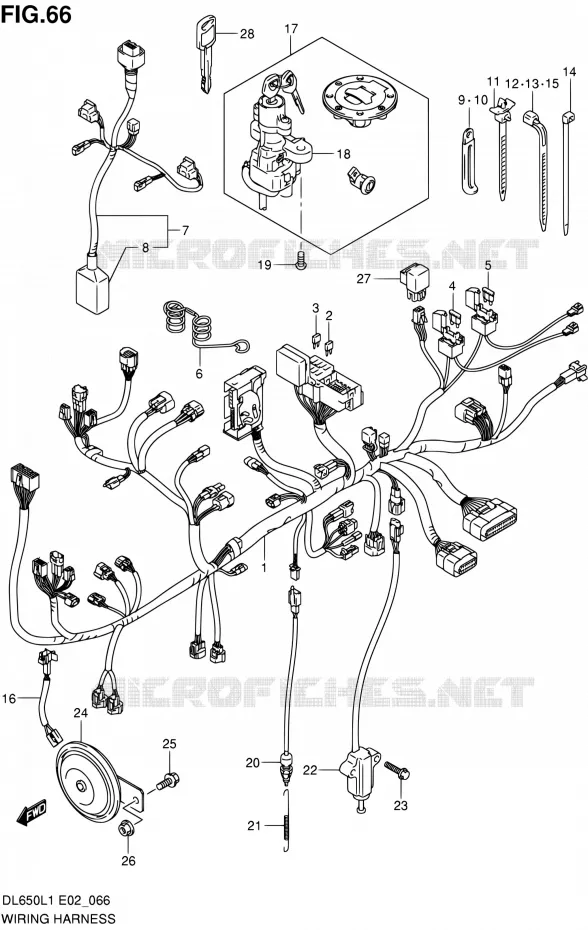 BEDRADING (DL650AL1 E24) Suzuki MOTO 650 V-STROM 2011  DL650A L1 (E02,E19,E24)