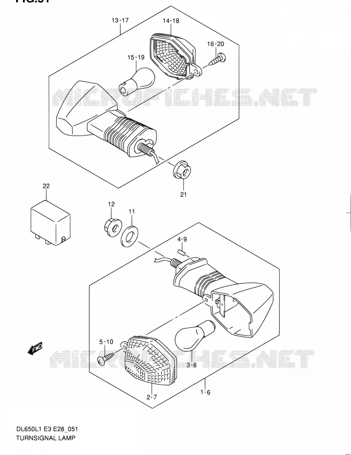 INDICATOREN Suzuki MOTO 650 V-STROM 2011  DL650A L1 (E03,E28,E33)
