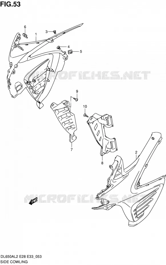 SIDE KUIP Suzuki MOTO 650 V-STROM 2012  DL650A L2 (E03,E28,E33)