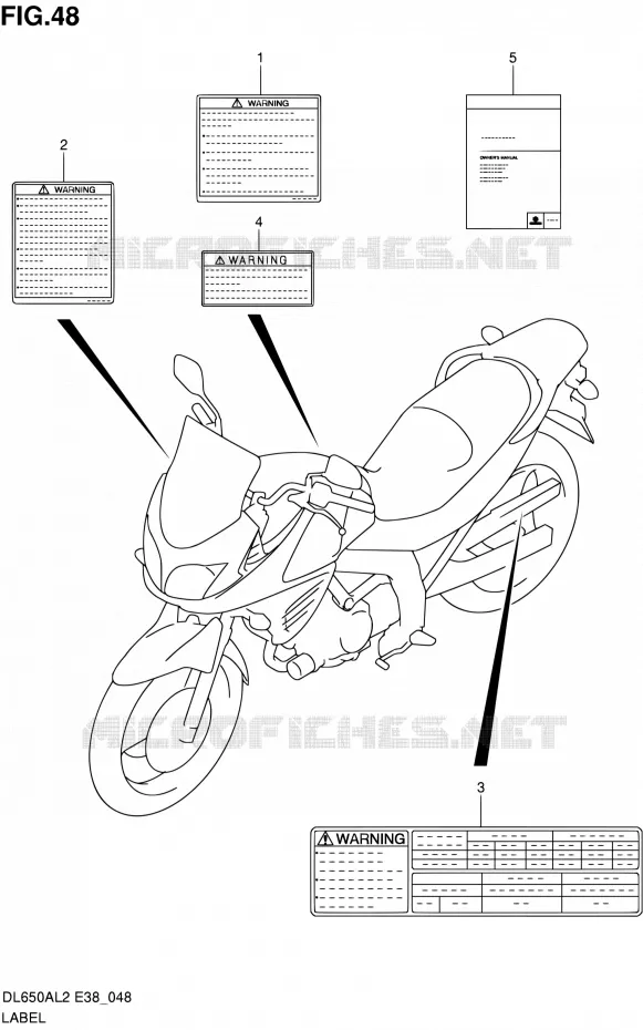 ETIKET Suzuki MOTO 650 V-STROM 2012  DL650A L2 (E38)