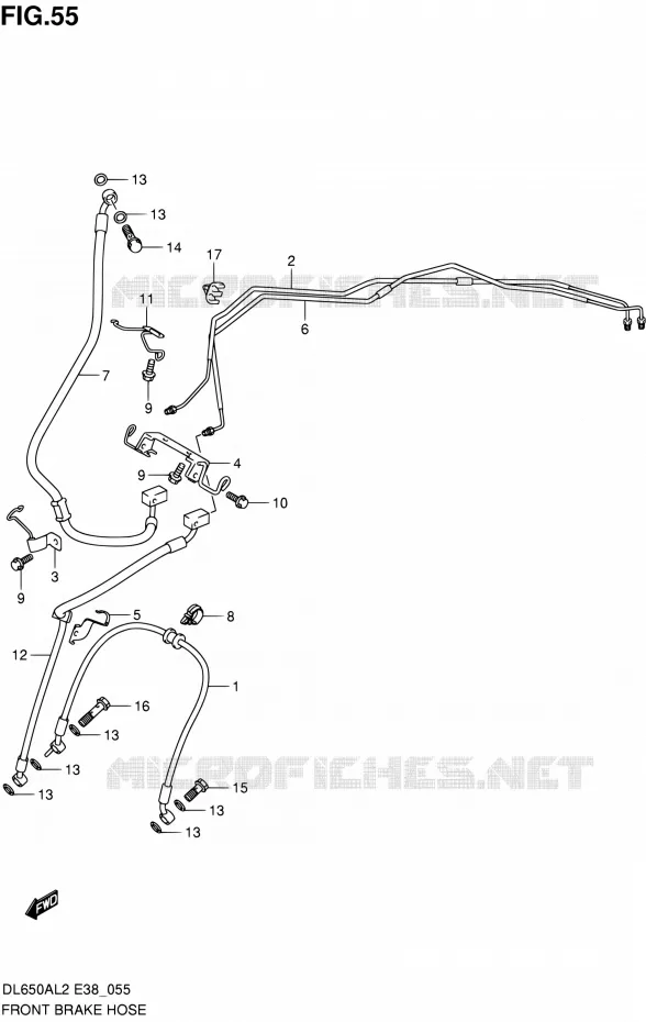 FRONT REMSLANG Suzuki MOTO 650 V-STROM 2012  DL650A L2 (E38)