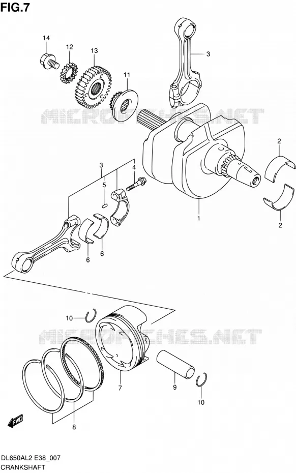 KRUKAS Suzuki MOTO 650 V-STROM 2012  DL650A L2 (E38)