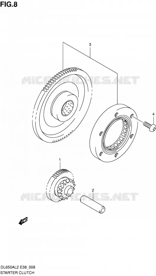 STARTMOTOR CLUTCH Suzuki MOTO 650 V-STROM 2012  DL650A L2 (E38)