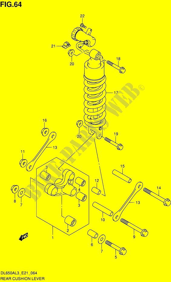 SCHOKBREKER AANEENSCHAKELING (DL650AUEL3 E21) voor Suzuki V-STROM 650 2013