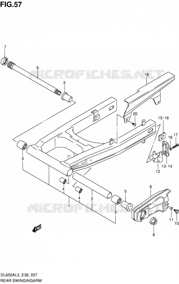 SWINGARM Suzuki MOTO 650 V-STROM 2013  DL650A L3 (E38)