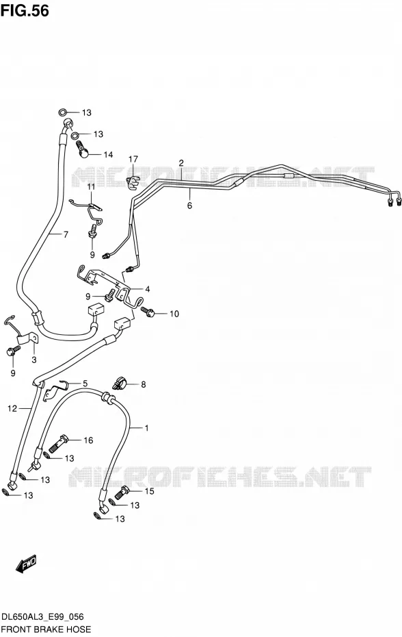 FRONT REMSLANG Suzuki MOTO 650 V-STROM 2013  DL650A L3 (E99)