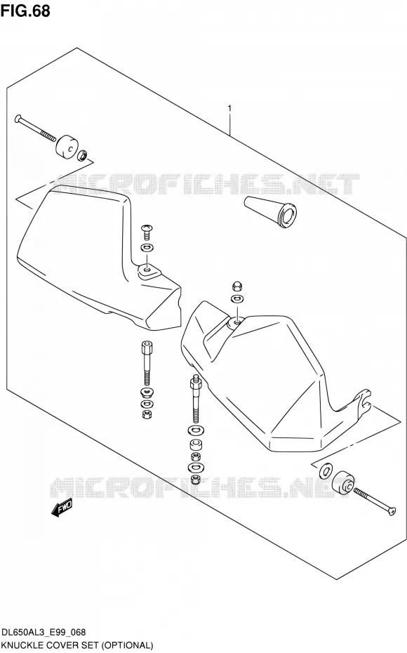KNUCKLE COVERS (OPTIONAL) Suzuki MOTO 650 V-STROM 2013  DL650A L3 (E99)