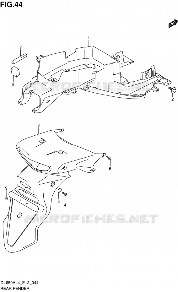 ACHTERSPATBORD Suzuki MOTO 650 V-STROM 2014  DL650A L4 (E12)