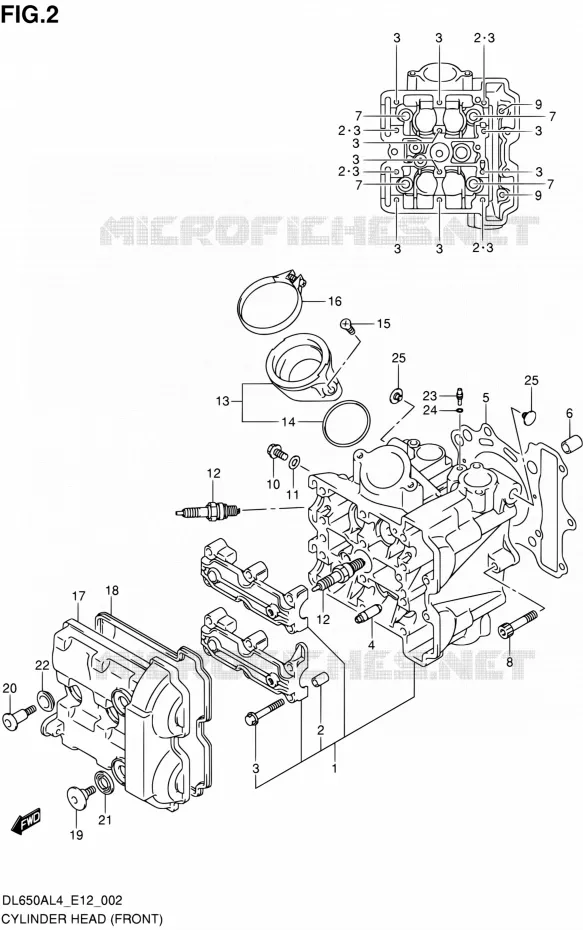 CILINDERKOP (AVT) Suzuki MOTO 650 V-STROM 2014  DL650A L4 (E12)