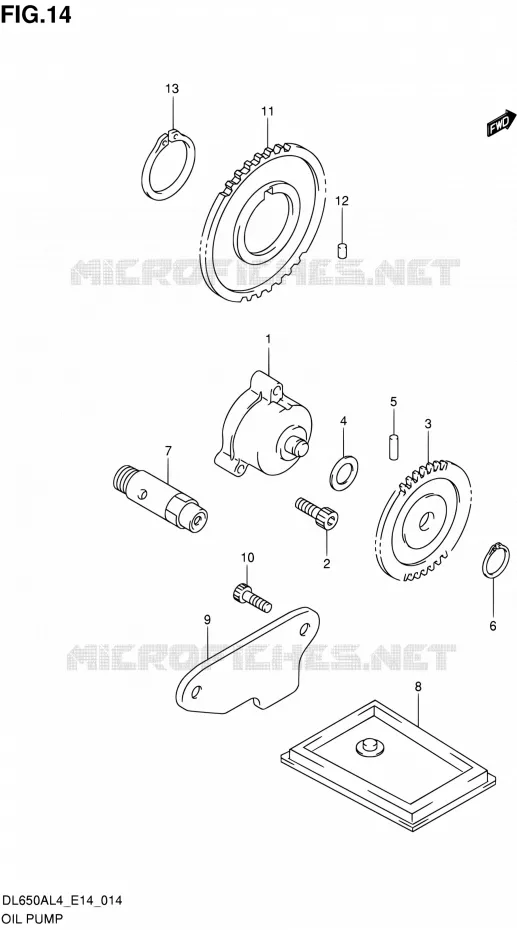 OLIEPOMP Suzuki MOTO 650 V-STROM 2014  DL650A L4 (E14)