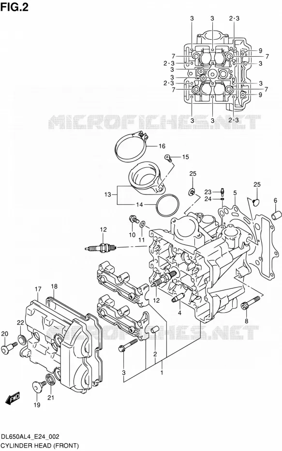CILINDERKOP (AVT) Suzuki MOTO 650 V-STROM 2014  DL650A L4 (E24)