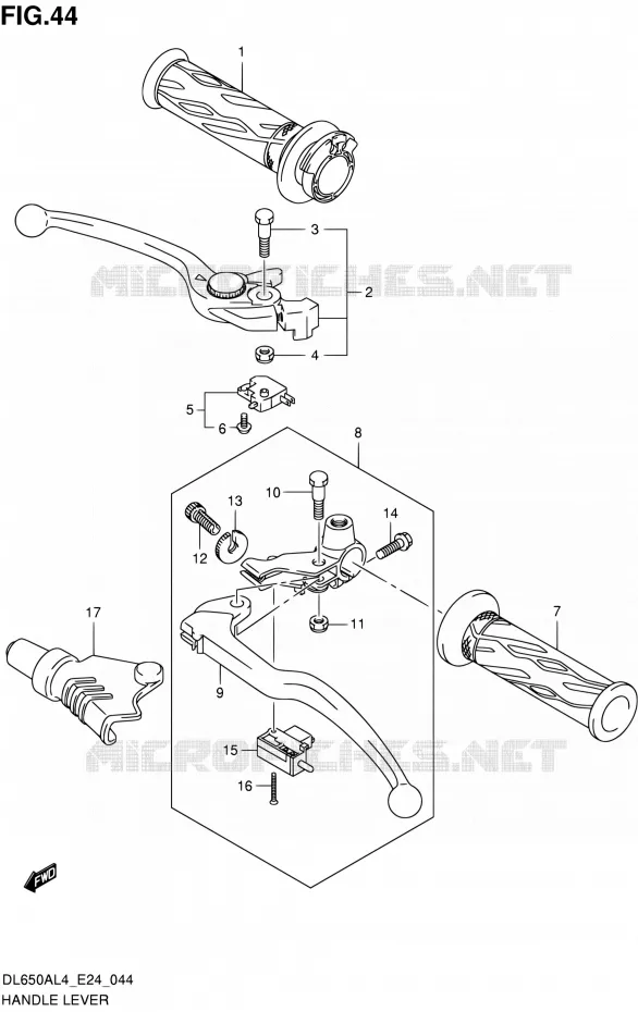HANDGRIPS - LEVERS Suzuki MOTO 650 V-STROM 2014  DL650A L4 (E24)