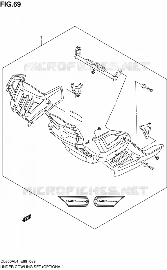 ONDER COWLING SET (OPTIONAL) Suzuki MOTO 650 V-STROM 2014  DL650A L4 (E99)