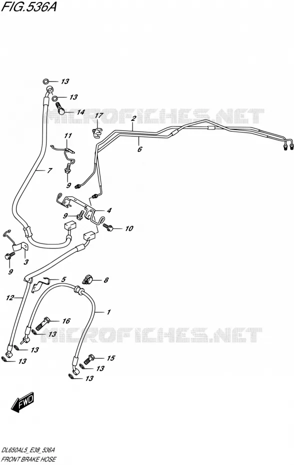 FRONT REMSLANG Suzuki MOTO 650 V-STROM 2015  DL650A L5 (E38)