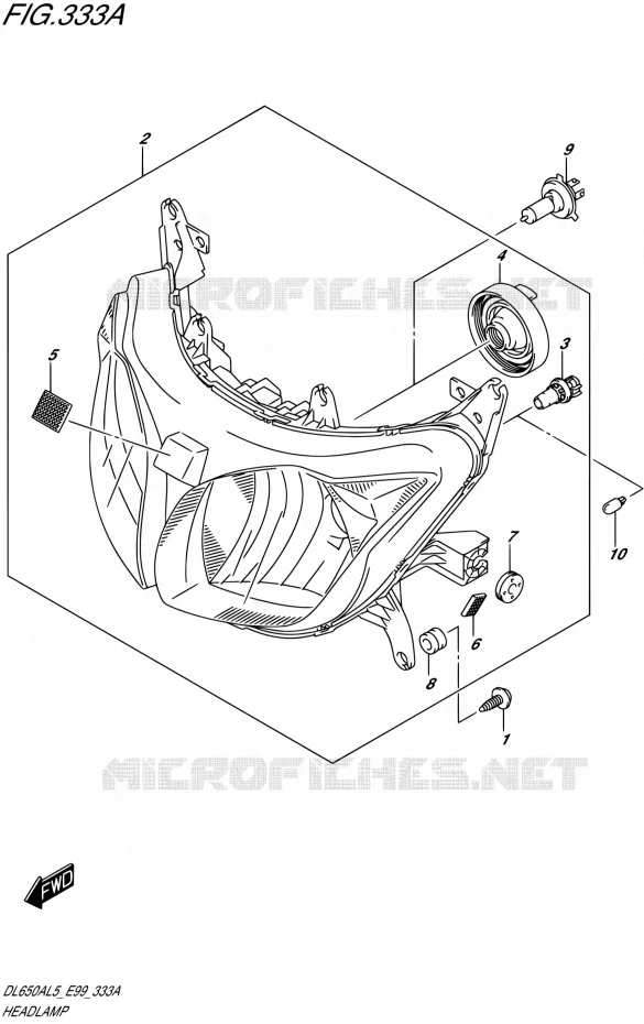 KOPLAMP (WITHOUT REFLECTOR) Suzuki MOTO 650 V-STROM 2015  DL650A L5 (E99)