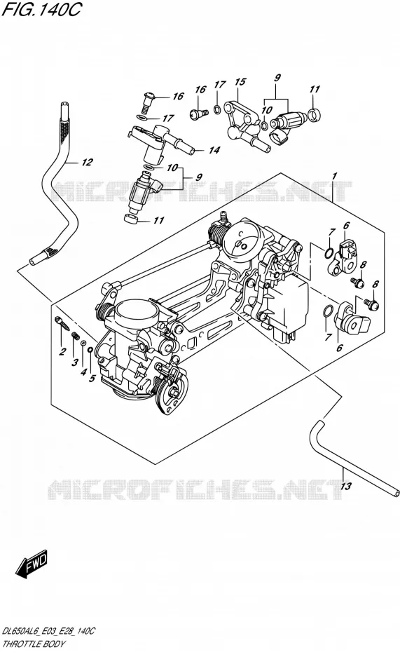 GASKLEPHUIS (DL650AL6 E03) Suzuki MOTO 650 V-STROM 2016  DL650A L6 (E03,E28)