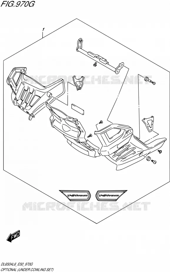 OPTIES (UNDER COWLING SET) Suzuki MOTO 650 V-STROM 2016  DL650A L6 (E50)