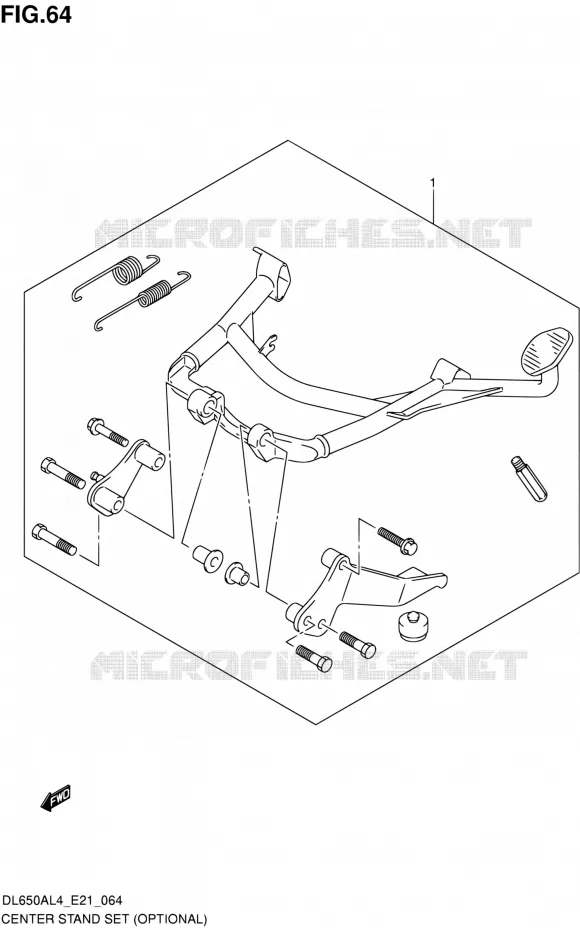 CENTER STAND SET (OPTIONAL) Suzuki MOTO 650 V-STROM 2014  DL650AUE L4 (E21)