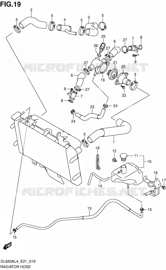 RADIATOR SLANG Suzuki MOTO 650 V-STROM 2014  DL650AUE L4 (E21)