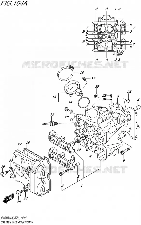 CILINDERKOP (AVT) Suzuki MOTO 650 V-STROM 2015  DL650AUE L5 (E21)