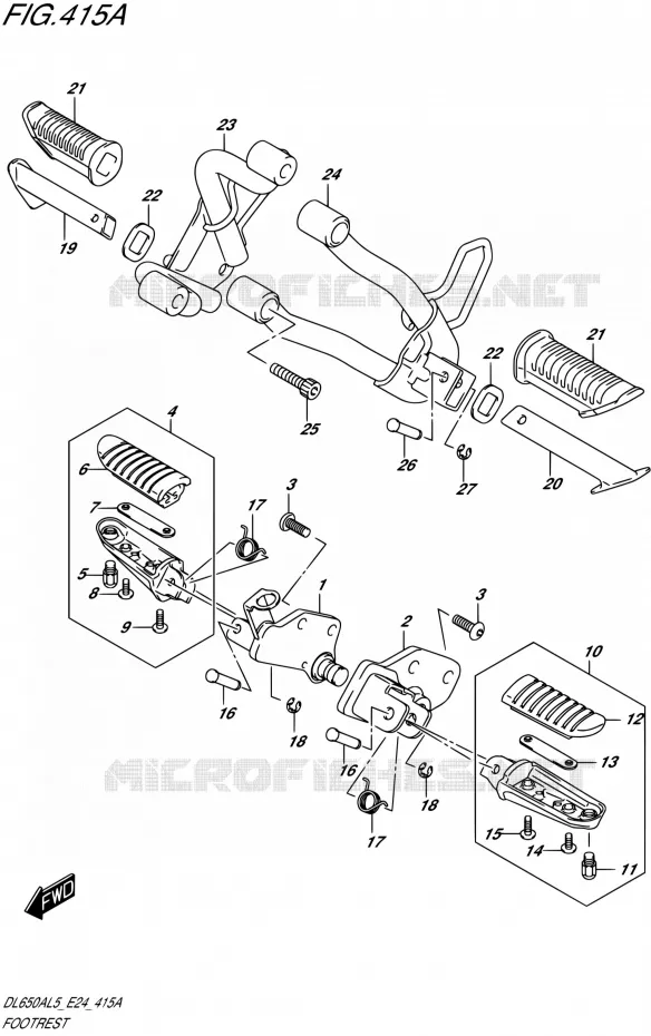 FOOTREST Suzuki MOTO 650 V-STROM 2015  DL650AUE L5 (E24)